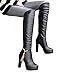 DreamedU Botas Altas de Piel De Rodilla de Vestir Elegante Otoño Invierno...