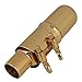 Yibuy #7 Golden Brass B-flat Soprano Saxophone Mouthpiece with Ligature Reed