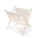Matériau : bois + corde en coton, beau et durable, taille : 36,5 x 30 x 40 cm.