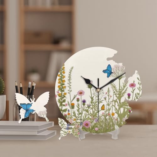 Reloj de Pared Silencioso Analógico con Diseño de Mariposas 9.8 Pulgadas miniatura 7