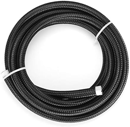 3/8 Fuel Line 6AN Braided Fuel Hose 500 - 2000 psi High Pressure Transmission Cooler Hose Suitable for Fuel Systems, Marine, Coolants, Oil, Air, Methanol, and Lubricant (20 FT)