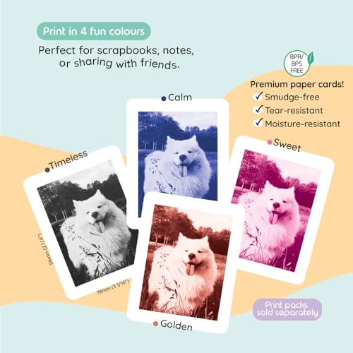 Image of kiimento Instant Print Digital Camera, Ink-Free Thermal Printing with 4 Color-Themed Paper Options, 2.4 inch HD Screen, Selfie Lens, 48MP Photo, 1080p Video, 32GB Memory Card - Model P2 (Sky Blue)