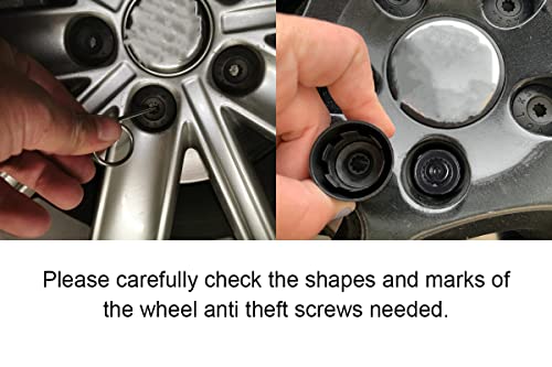 Image of Chrome Steel Wheel Lock Nut Screw Removal Key Anti-Theft Lugnut Socket Compatible for Vw Audi Volkswagen Vehicles (522)