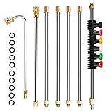 Biswing Pressure Washer Extension Wand Set with 6 Nozzle Tips, 8.5 ft Replacement Lance with Gutter...