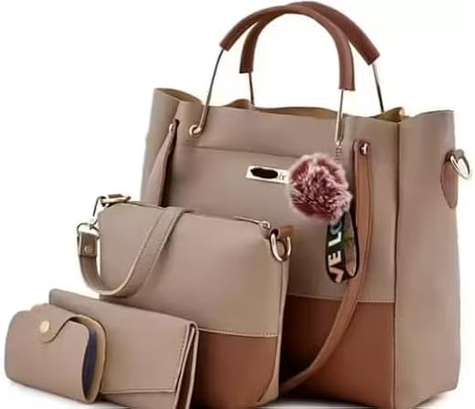 HEAVENS HIKE Hercraft PU-Leather Shoulder Handbags for Women, Combo Set of 4