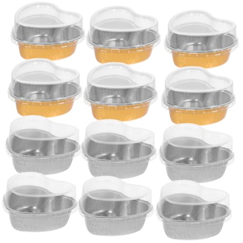 OKUMEYR 30Pcs Heart Shaped Cake Boxes Foil Baking Cups for Cupcakes Mousse and Dessert Packaging for Parties and Celebrations