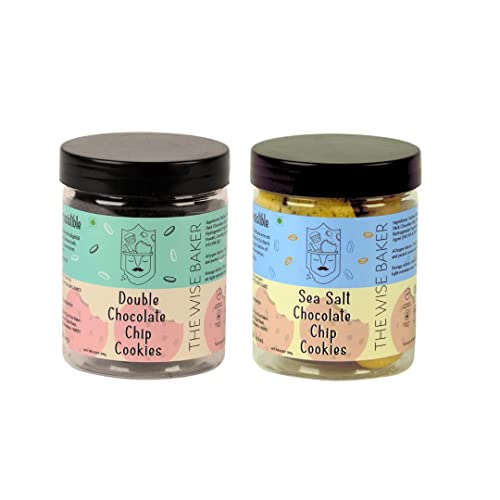 Image of The Wise Combo of Baker's Sea Salt Chocolate Chip Cookies 200 GM with Double Chocolate Chip Cookies 200 GM