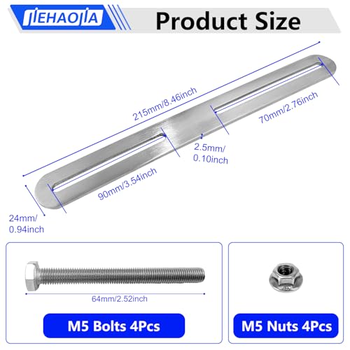 Mounting Set for Fence Mailbox 2 Pieces Mailbox Mounting Bracket with M5 Bolts and M5 Nuts, 215x 24 mm - Image 2