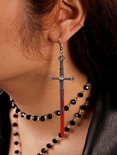 Sacina Goth Sword Earrings Dangle, Zinc Alloy Sword Earrings, Witchy Earrings, Halloween Earrings, Christmas New Year Jewelry Gift For Women #TOP1