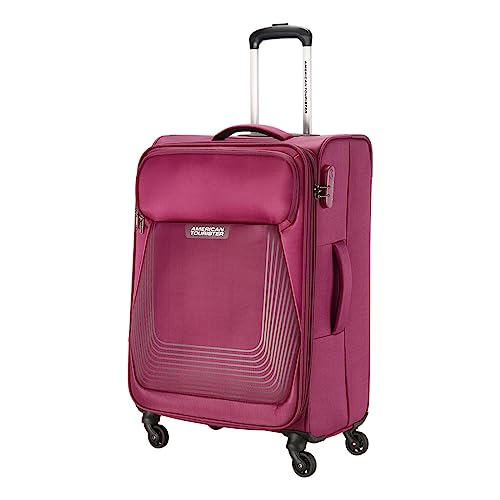 Image of American Tourister SOUTHSIDE LITE 81 cms Polyester Softsided Large Check-in Luggage | Suitcase | Trolley Bag, Magenta