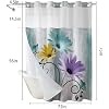 Muuyi Hookless Shower Curtain with Snap in Liner, Farm Teal No Hook Shower Curtains for Bathroom,Shower Curtain and Liner Set for Bathroom Decor,Waterproof & Washable,72W x 75L Inch