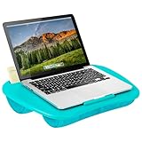 LAPGEAR MyDesk Lap Desk with Device Ledge and Phone Holder - Turquoise - Fits up to 15.6 Inch Laptops - Style No. 44449