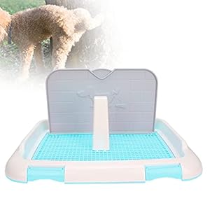 Pet Dog Toilet Litter Box, Portable Indoor Puppy Training Toilet Tray Cat Potty Fence Dog Scheduled Urination Potty Tray(Blue)