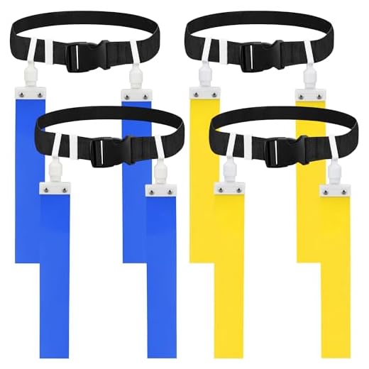 DkOvn Flag Football Belt, 4pcs Adjustable Flag Football Belt with Belt and Flags, for Kids, Youths, Adults