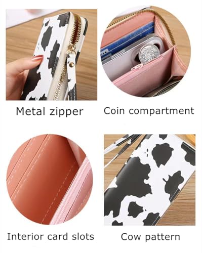 Womens Wallet Cow Print Wallets for Women Multi-Compartment Wallet Clutch Bag4