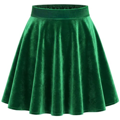 TRIWORKS Grüner Rock Damen & Mädchen–Hohe Taille Skater Minirock XL