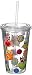 Owls 16 Oz Double Walled Insulated Reusable Acrylic Cup with Straw