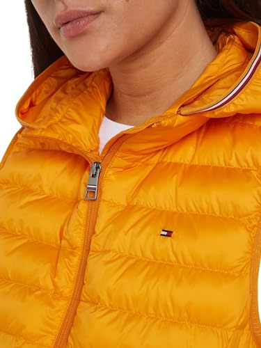 Tommy Hilfiger Damen Weste Padded Global Stripe Steppweste, Orange (Rich Ochre), S – Ansicht 3