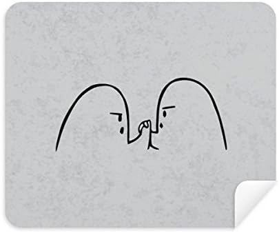 Wrist Wrestling Black Cute Chat Happy Cleaning Cloth Screen Cleaner 2pcs Suede Fabric image 2