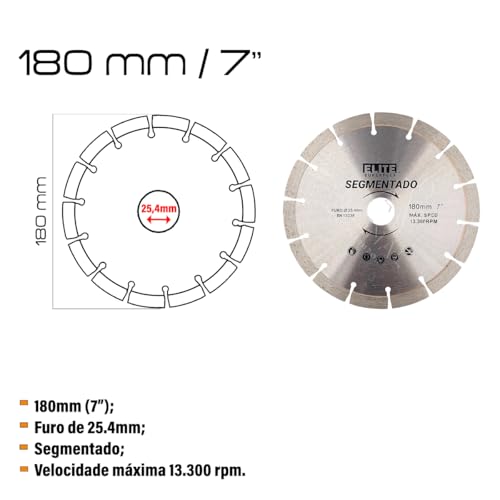 ELITE SUPERFLEX - Disco Diamantado 180X10mm Segmentado 7 Polegadas