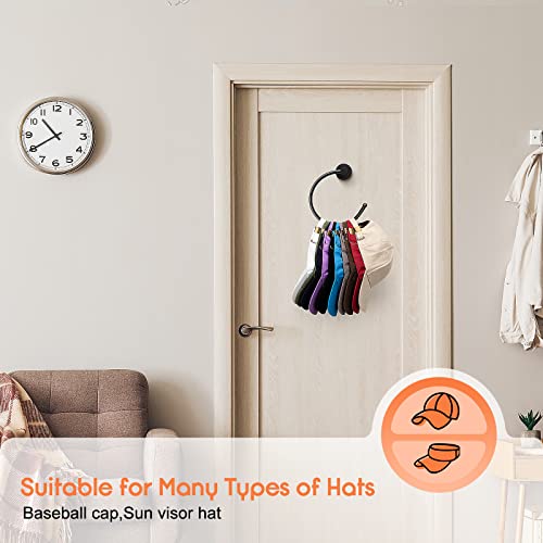 Volnamal Hat Organizer Baseball Caps, 2 Pack Wall Hat Racks Ring Metal Hat Hooks Holds 20 Caps, Hat Hanger Storage Hat Holder Drilled For Door Closet Bedroom Entryroom #TOP6