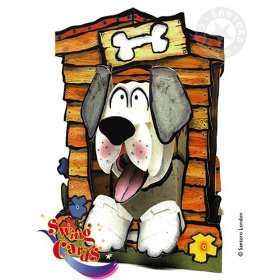 Santoro Interactive 3D Swing Greeting Card, Dog