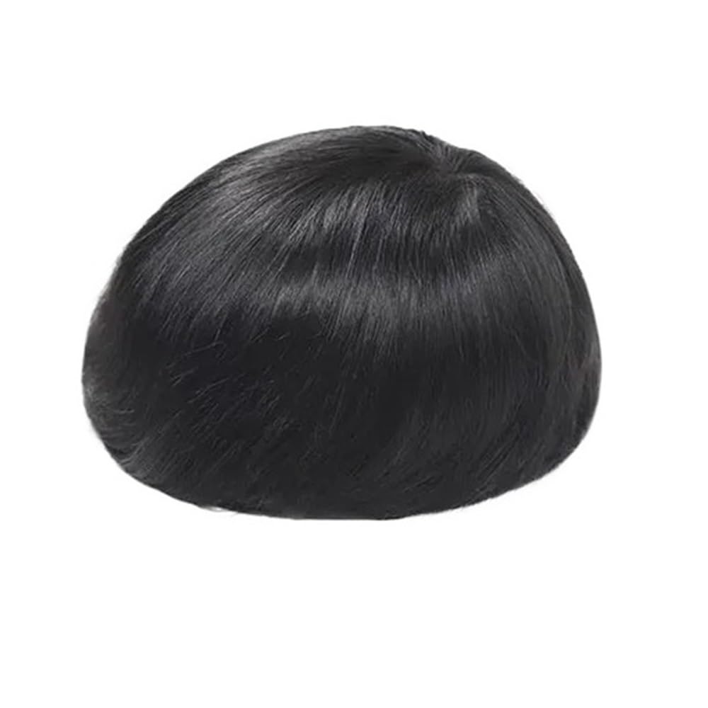 Men's Toupee Parrucchino da uomo in pizzo da 6 pollici in PU parrucchino for capelli umani for parrucche traspiranti da uomo(17x22cm)