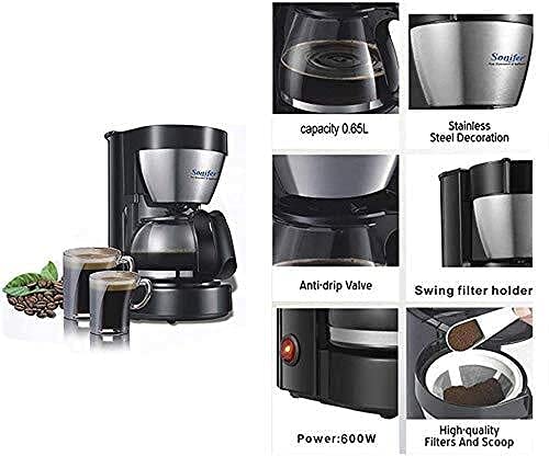 SENWEI Cafetera de 6 tazas, cafetera programable con jarra de vidrio, cafetera de acero inoxidable con cafetera y filtro… - Imagen 4
