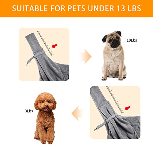 Dog Sling Carrier, Subway Hands-Free Dog Cat Carrying Bag, Double-Sided Reversible Soft Fabric Puppy Sling, Outdoor Breathable Cotton Carrier For Medium Dog Cat Pet #TOP3
