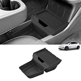 LUCKEASY Lower Center Console Organizer for Tesla Model Y Juniper Standard Version 2026 (Not Fit Premium/Performance ) Lower Storage Organizer Accessories Interior Storage Insert Tray TPE Black