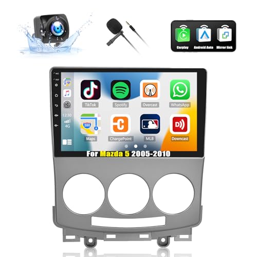 2G + 32G para Mazda 5 2005-2010 Android 13 rádio estéreo para carro, sem fio, Apple CarPlay e navega
