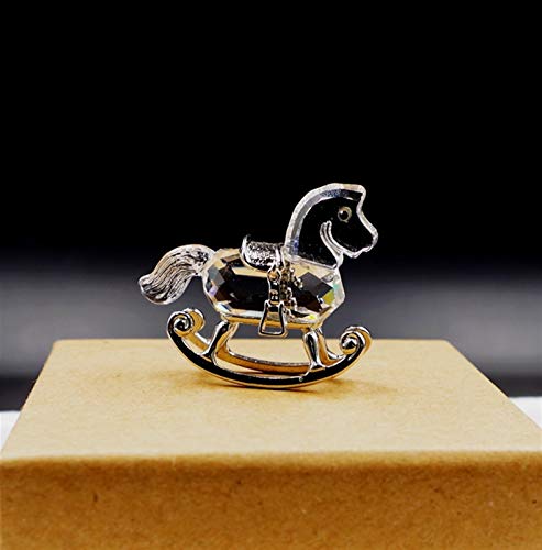 クリスタルメタルクリスタルロッキングホースカーファッション飾りカーデスククリスマスデコレーションギフト子供用飾り
