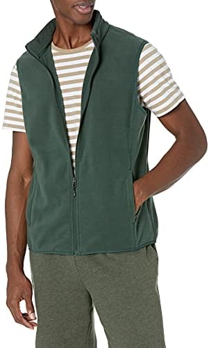 Amazon Essentials Men's Full-Zip Polar Fleece Vest (Available in Big & Tall), Forest Green, Medium