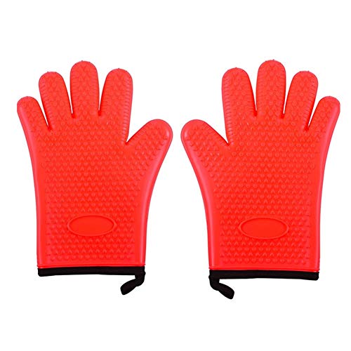 TUANTALL Kochhandschuhe Backofenhandschuhe Kinder Ofen Handschuhe Wärme Beständig Handschuhe Kochen Handschuhe Doppel Ofen Handschuh Doppel Ofen Handschuhe Red,One Size Cover
