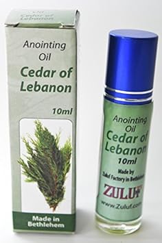 Zuluf Cedar of Lebanon Anointing Oil 10ml Roll-On Jerusalem Holy Land Blessing Oil with Biblical Cedar Fragrance Christian, Jewish & Messianic Prayer Oil for Church, Home Devotion & Spiritual Use