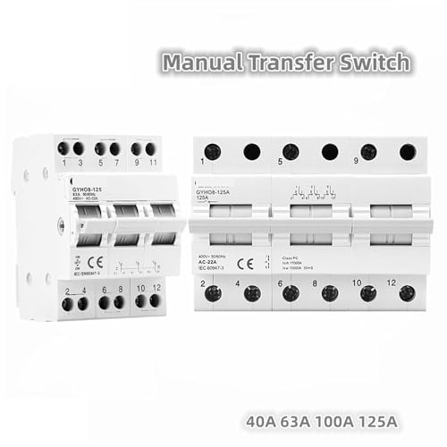 Disjoncteur 3P GYHO8 inverseur de source manuel pour double alimentation 40A à 125A