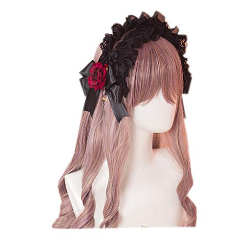 Lolita Maid Rose Flower Lace Headband Ribbon Vintage Cosplay Party Hairband