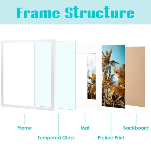 Image of Frametory 16x20 Picture Frame for Wall, Display Picture 11x14 with Mat or 16x20 Without Mat, Gifts for Family (White, 3 Pack)