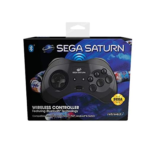 Retro-Bit Officiell SEGA Mega Drive Trådlös Bluetooth-kontroller 8-knappars Arcade Pad för PC, Switch, Mac, Steam, RetroPie, Raspberry Pi - Svart