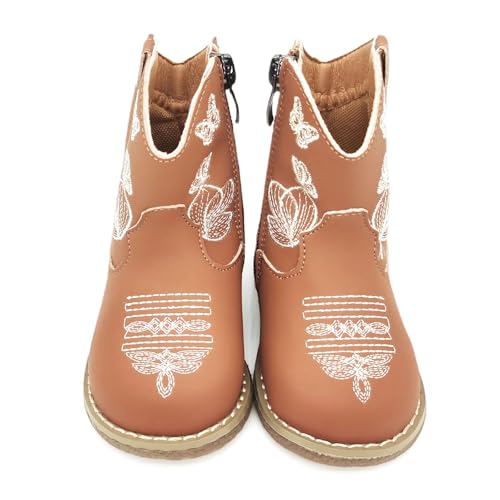 Baby Cowboy Cowgirl Boots Infant Boys Girls Western Booties Round Toe Riding Mid Calf Boots for All Seasons for 6 9 12 15 18 24 Months4