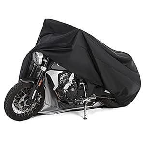 Motorcycle Cover All Season Universal Weather Waterproof Motorbike Cover with Lock-Holes & Storage Bag XXL Motorcycles Vehicle Cover for Harley Davidson, Honda, Suzuki, Kawasaki, Yamaha