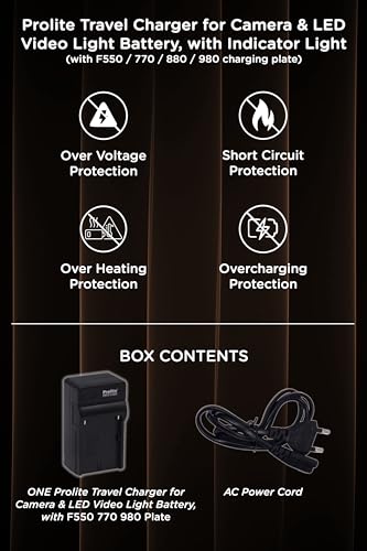 Prolite-NP-F550750950-Single-Camera-Battery-Travel-Charger-with-Removable-Charging-Plate-Wth-Indicator-Light-Auto-Cut-Off-at-Full-Charge-AC-Plug-Short-Circuit-Protect