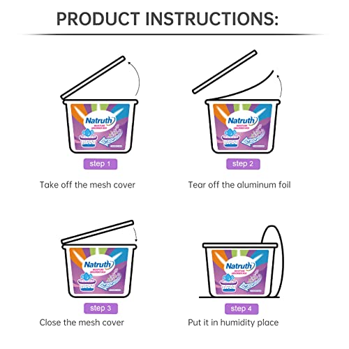 Natruth Moisture Absorbers With Lavender Scent,12.5Oz（800Ml）*6-Pack Portable Closet Dehumidifier, Odor Eliminator Absorber Bucket,Humidity Absorber,Cleaner Air Dehumidifier For Closet ,Bathrooms, Kitchen & Study, Boats,Rvs And More #TOP7