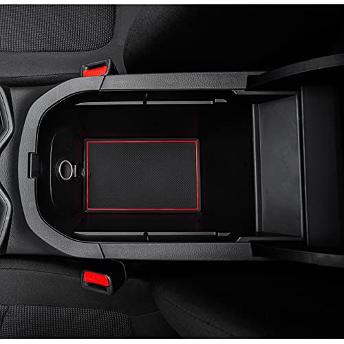 JDMCAR Liner Accessories Compatible with Toyota RAV4 2024 2023 2022 2021 2020 2019 and 2021-2024 RAV4 Prime, Custom Fit Cup Holder, Center Console, and Door Pockets Inserts Kit (Red Trim) - 15 PC Set