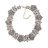 DYRBF - Gargantilla de lujo para mujer, con diamantes de imitación de cristal, collar grande, joyería de boda, Acero inoxidable