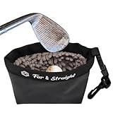 FAR&STRAIGHT Golf Club & Ball Cleaning Pouch – Soft Microfiber Interior for Gentle Cleaning – Clip-On, Washable Bag (Black)