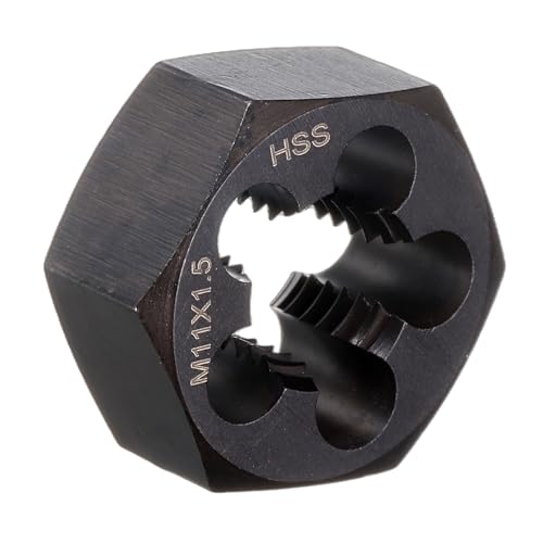 QUARKZMAN Sechskant-Schneideisen M11x1,5, Rechtshänder Gewindeschneideisen, Schwarz