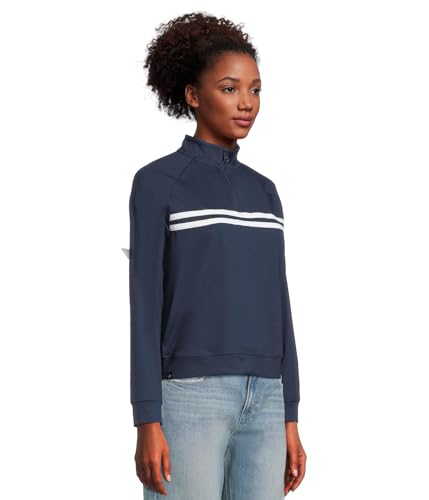 Barefoot Dreams Women's Malibu Collection 1/2 Zip Pullover W/Stripes2