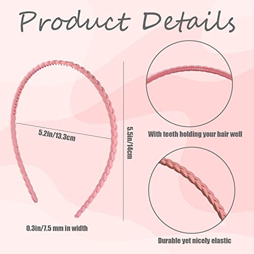 Boyivi 10 Pcs Thin Headbands With Teeth, 7Mm Plastic Headband With Teeth Pigtail Sytle Skinny Head Bands No Slip Hair Bands For Women Men Teen Girls #TOP1
