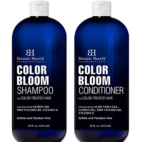 Botanic Hearth Sulfate Free Shampoo And Conditioner - For Dry Damaged And Color Treated Hair - With Conditioning & Color Enhancing Ingredients - Color Safe Shampoo - For Men And Women -16 Fl Oz Each #TOP1